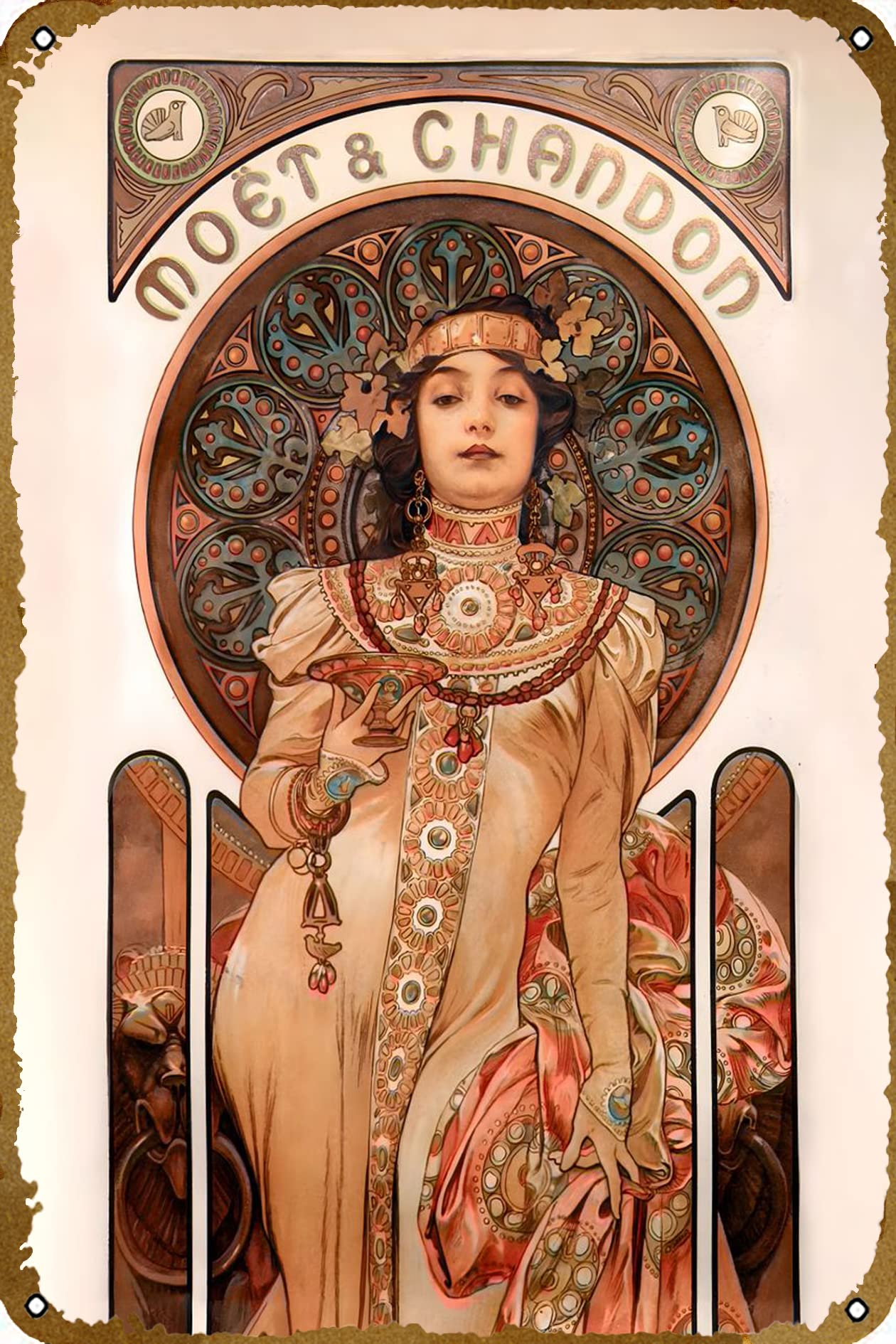 Amazon.com: Art Nouveau Alphonse Mucha Plaque Poster Metal Tin
